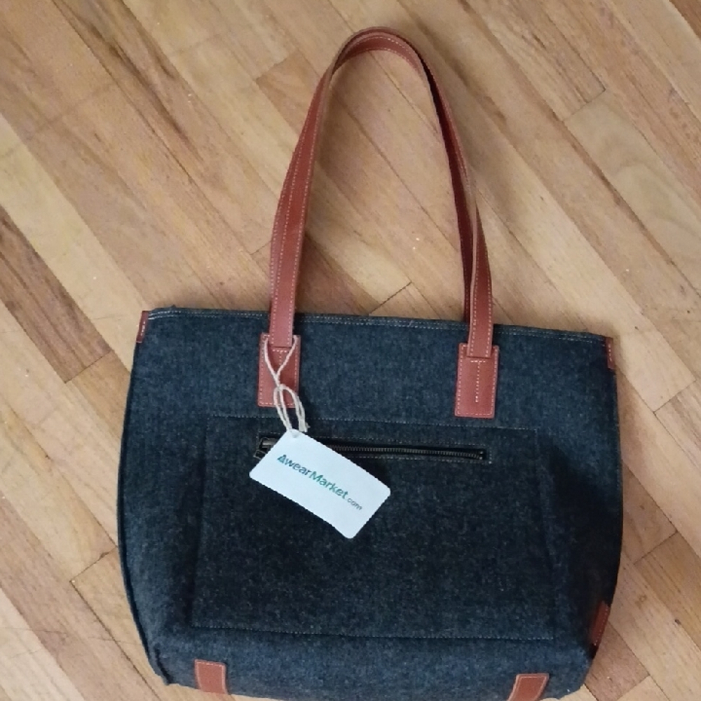 Kyrgies Wool Grey And Brown Tote